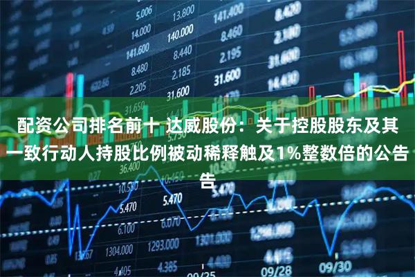 配资公司排名前十 达威股份：关于控股股东及其一致行动人持股比例被动稀释触及1%整数倍的公告